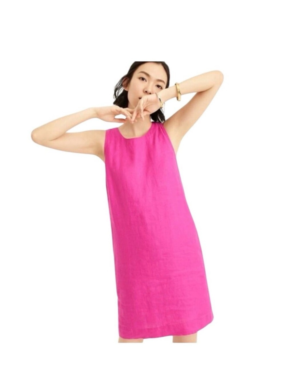 J. Crew Hot Pink Linen Dress